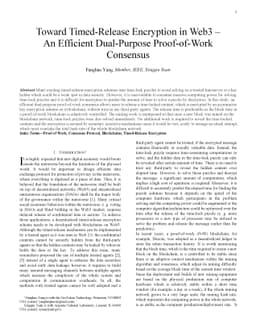 Toward Timed-Release Encryption in Web3 An Efficient Dual-Purpose
  Proof-of-Work Consensus