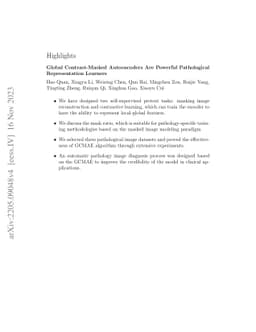 Global Contrast Masked Autoencoders Are Powerful Pathological
  Representation Learners