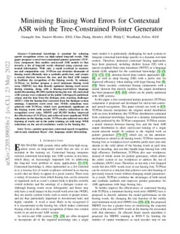 Minimising Biasing Word Errors for Contextual ASR with the
  Tree-Constrained Pointer Generator