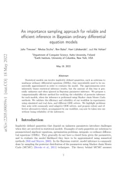 An importance sampling approach for reliable and efficient inference in
  Bayesian ordinary differential equation models