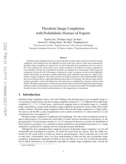 Pluralistic Image Completion with Probabilistic Mixture-of-Experts