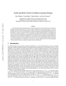 Achieving Risk Control in Online Learning Settings