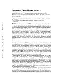 Single-Shot Optical Neural Network