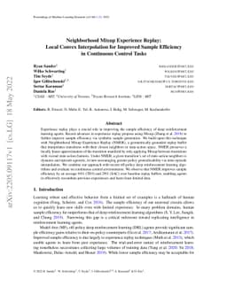 Neighborhood Mixup Experience Replay: Local Convex Interpolation for
  Improved Sample Efficiency in Continuous Control Tasks