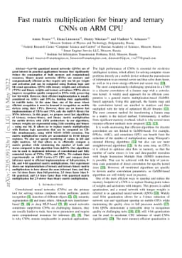 Fast matrix multiplication for binary and ternary CNNs on ARM CPU