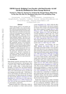 ERNIE-Search: Bridging Cross-Encoder with Dual-Encoder via Self
  On-the-fly Distillation for Dense Passage Retrieval