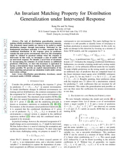 An Invariant Matching Property for Distribution Generalization under
  Intervened Response