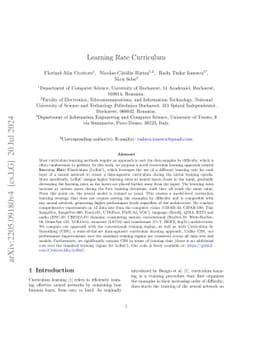 Learning Rate Curriculum