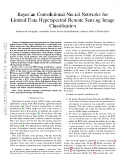 Bayesian Convolutional Neural Networks for Limited Data Hyperspectral
  Remote Sensing Image Classification
