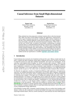 Causal Inference from Small High-dimensional Datasets