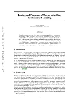 Routing and Placement of Macros using Deep Reinforcement Learning