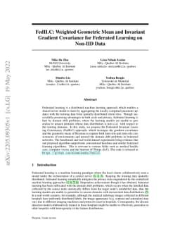 FedILC: Weighted Geometric Mean and Invariant Gradient Covariance for
  Federated Learning on Non-IID Data