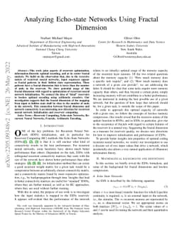 Analyzing Echo-state Networks Using Fractal Dimension