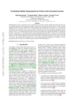 Evaluating Subtitle Segmentation for End-to-end Generation Systems
