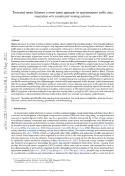 Truncated tensor Schatten p-norm based approach for spatiotemporal
  traffic data imputation with complicated missing patterns