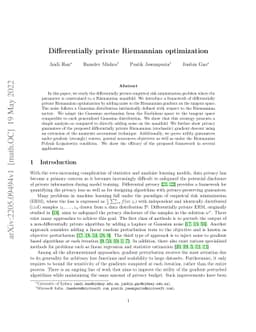 Differentially private Riemannian optimization