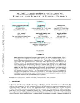 Practical Skills Demand Forecasting via Representation Learning of
  Temporal Dynamics