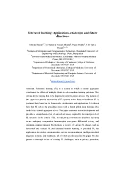 Federated learning: Applications, challenges and future directions