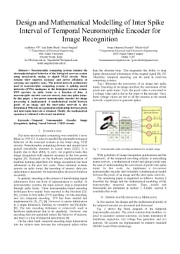 Design and Mathematical Modelling of Inter Spike Interval of Temporal
  Neuromorphic Encoder for Image Recognition