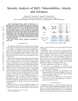 Security Analysis of DeFi: Vulnerabilities, Attacks and Advances