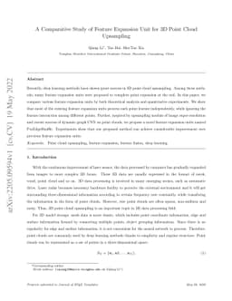 A Comparative Study of Feature Expansion Unit for 3D Point Cloud
  Upsampling