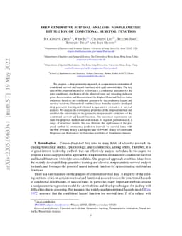 Deep Generative Survival Analysis: Nonparametric Estimation of
  Conditional Survival Function