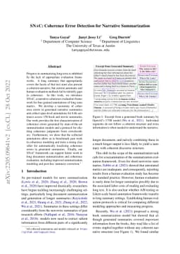 SNaC: Coherence Error Detection for Narrative Summarization