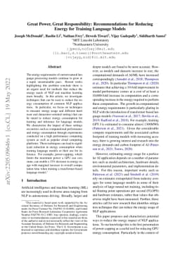 Great Power, Great Responsibility: Recommendations for Reducing Energy
  for Training Language Models