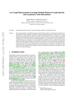 Are Graph Representation Learning Methods Robust to Graph Sparsity and
  Asymmetric Node Information?
