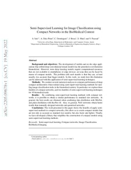 Semi-Supervised Learning for Image Classification using Compact Networks
  in the BioMedical Context