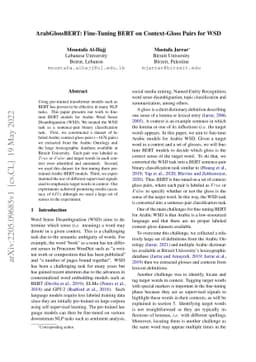 ArabGlossBERT: Fine-Tuning BERT on Context-Gloss Pairs for WSD