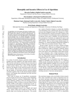 Homophily and Incentive Effects in Use of Algorithms