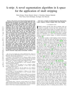 k-strip: A novel segmentation algorithm in k-space for the application
  of skull stripping