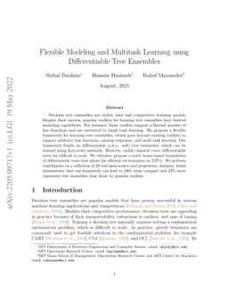 Flexible Modeling and Multitask Learning using Differentiable Tree
  Ensembles