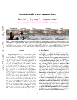 Towards Unified Keyframe Propagation Models