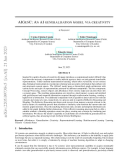AIGenC: An AI generalisation model via creativity