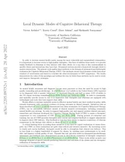 Local dynamic mode of Cognitive Behavioral Therapy