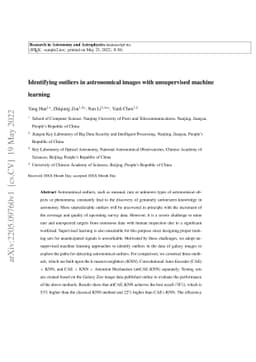 Identifying outliers in astronomical images with unsupervised machine
  learning