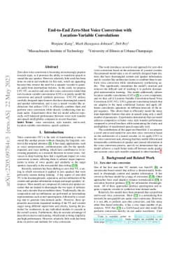 End-to-End Zero-Shot Voice Conversion with Location-Variable
  Convolutions