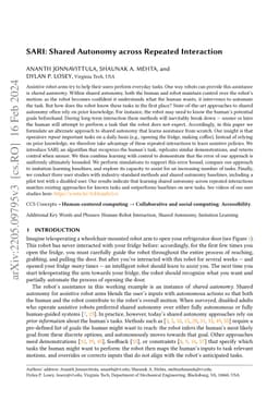 SARI: Shared Autonomy across Repeated Interaction