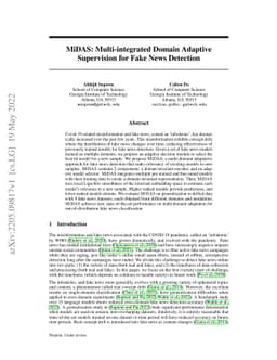 MiDAS: Multi-integrated Domain Adaptive Supervision for Fake News
  Detection