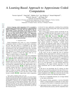 A Learning-Based Approach to Approximate Coded Computation