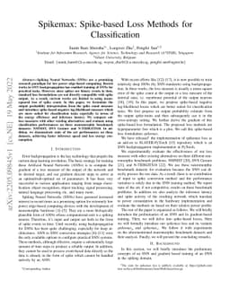 Spikemax: Spike-based Loss Methods for Classification