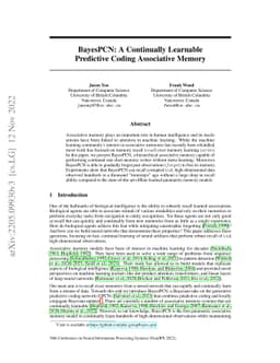 BayesPCN: A Continually Learnable Predictive Coding Associative Memory