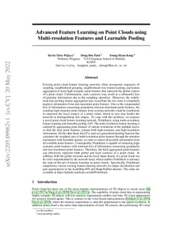 Advanced Feature Learning on Point Clouds using Multi-resolution
  Features and Learnable Pooling
