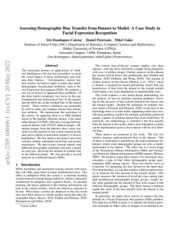 Assessing Demographic Bias Transfer from Dataset to Model: A Case Study
  in Facial Expression Recognition