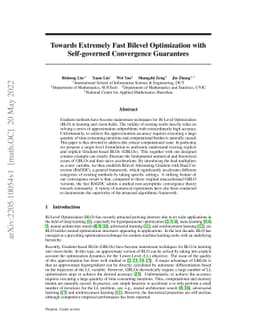 Towards Extremely Fast Bilevel Optimization with Self-governed
  Convergence Guarantees