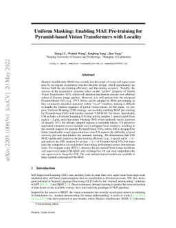 Uniform Masking: Enabling MAE Pre-training for Pyramid-based Vision
  Transformers with Locality
