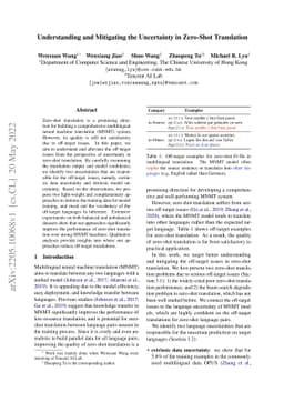 Understanding and Mitigating the Uncertainty in Zero-Shot Translation