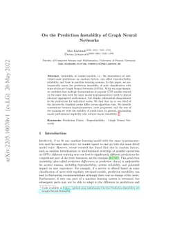 On the Prediction Instability of Graph Neural Networks